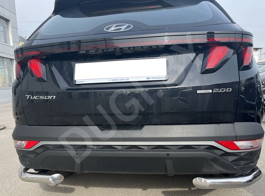  Защита заднего бампера угловая Hyundai Tucson 4 Арт HTUC.21.18, вид 3