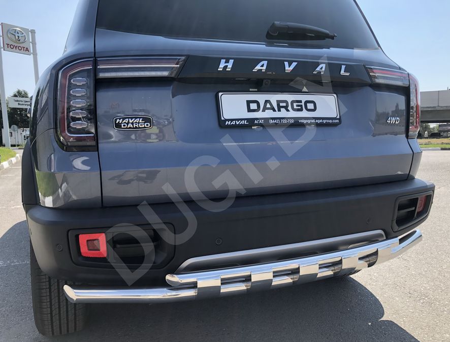  Защита заднего бампера двойная с перемычками Haval Dargo Арт HVD.22.25, вид 3