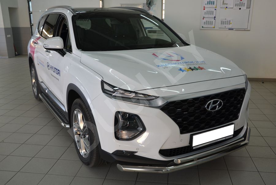  Защита переднего бампера двойная Hyundai Santa FE 4 (TM) Арт HYSF.18.03, вид 3