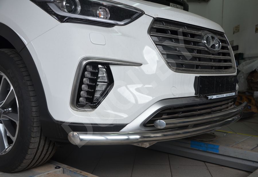  Защита переднего бампера двойная Hyundai Santa FE 4 (TM) Арт HYSFG.18.03, вид 2