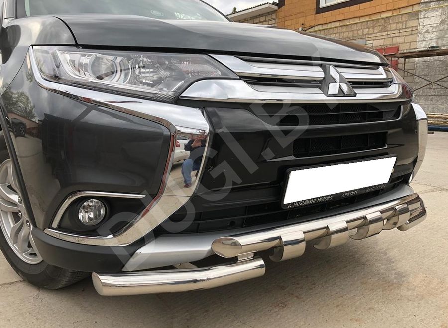  Защита переднего бампера  G Mitsubishi Outlander 3 restailing 2 Арт MSO.15.05, вид 2