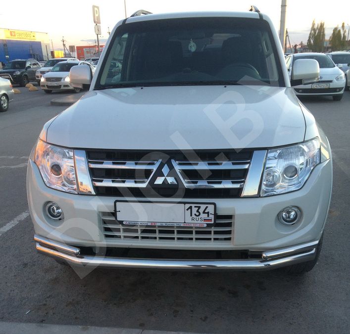  Защита переднего бампера двойная с гибами Mitsubishi Pajero 4 Арт MSP4.12.01-71, вид 2