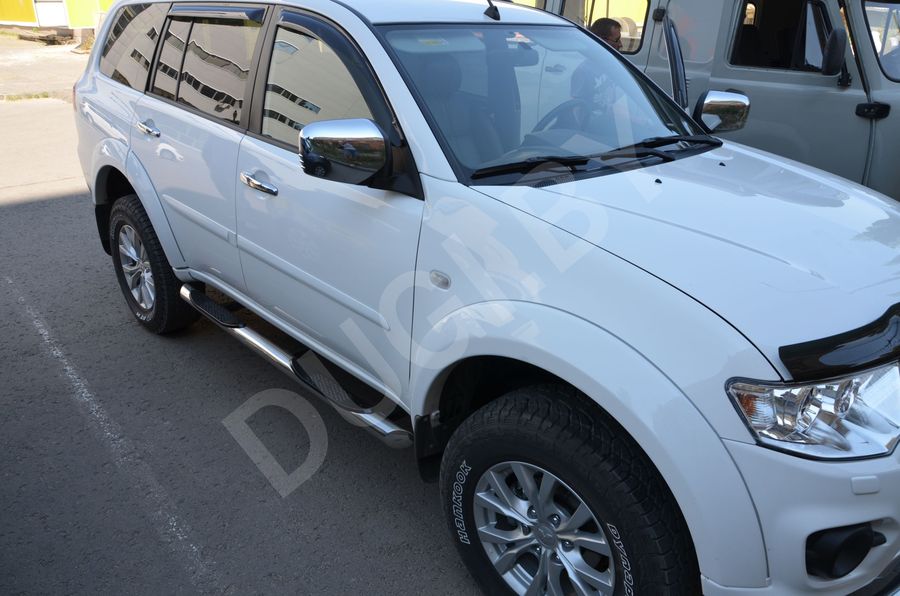  Пороги труба с проступью Mitsubishi Pajero Sport 2 Арт MSPS.08.93, вид 2