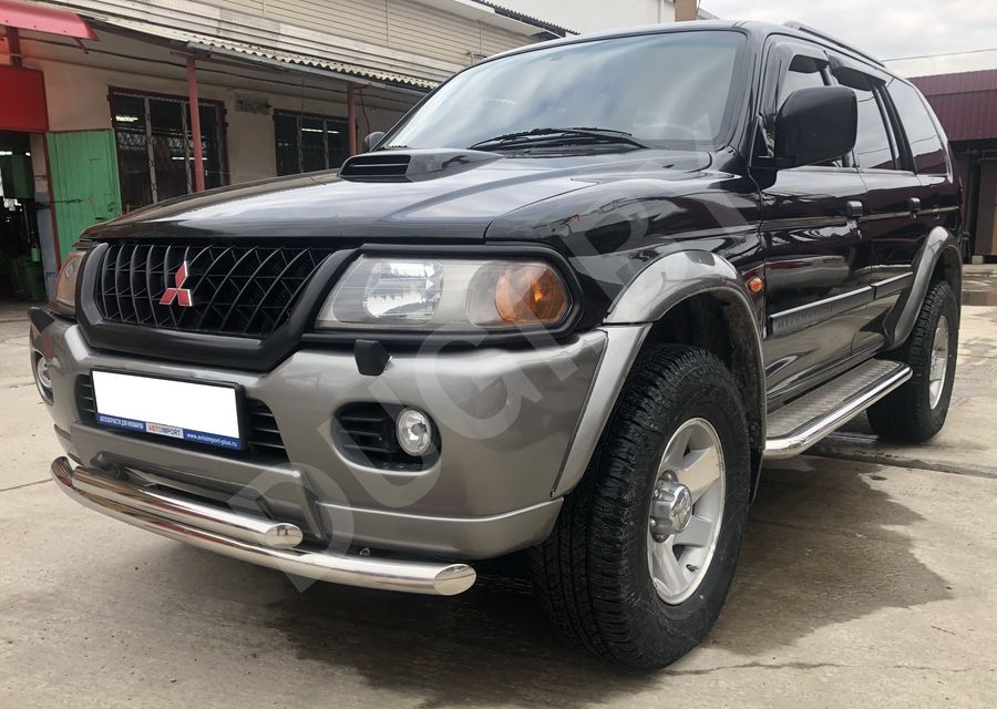  Защита переднего бампера двойная Mitsubishi Pajero Sport 1 Арт MSPS.98.03, вид 3