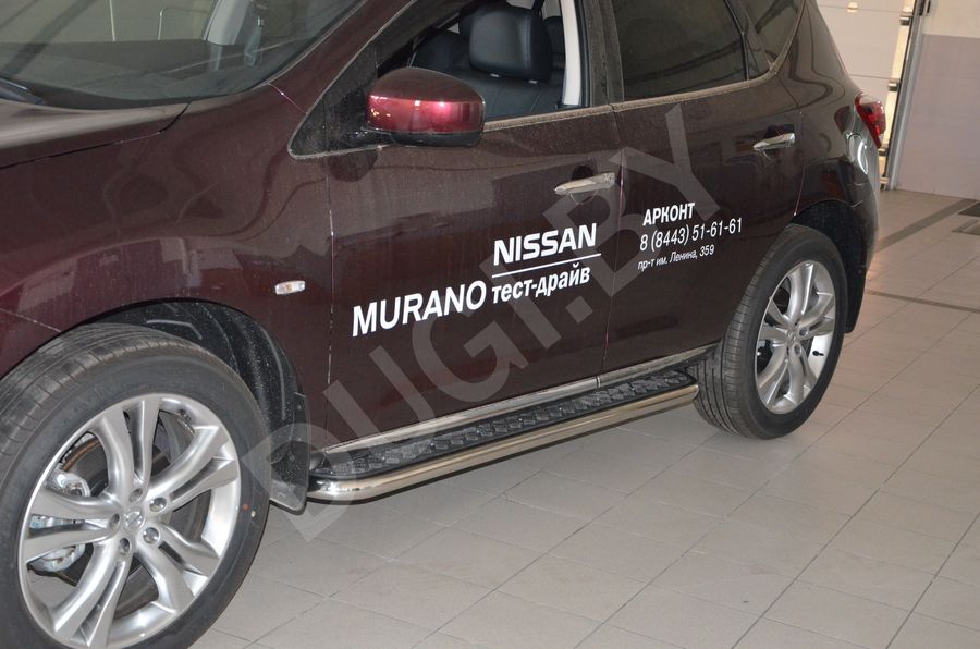  Пороги с накладным листом к Nissan Murano Z51 Арт NMU.14.41