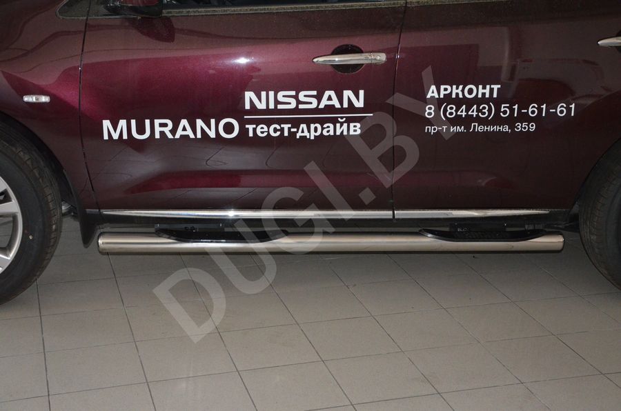  Пороги труба с проступью Nissan Murano Z51 Арт NMU.14.93