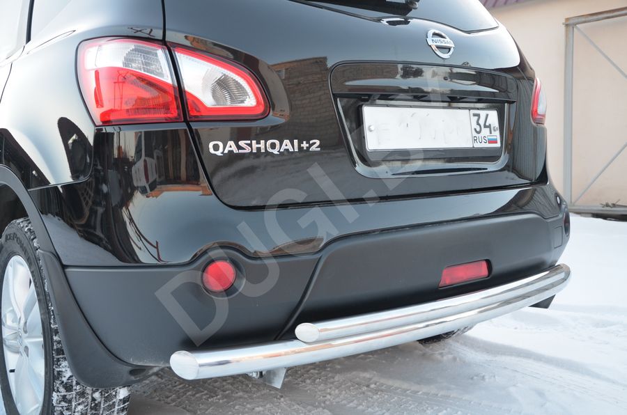  Защита заднего бампера двойная Nissan Qashqai 1  Арт NQ.11.16, вид 2
