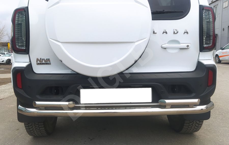  Защита заднего бампера двойная к Lada Niva Travel Арт NVT.21.16