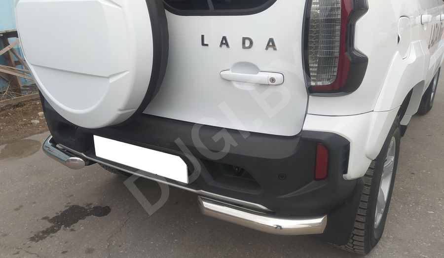  Защита заднего бампера угловая к Lada Niva Travel Арт NVT.21.17