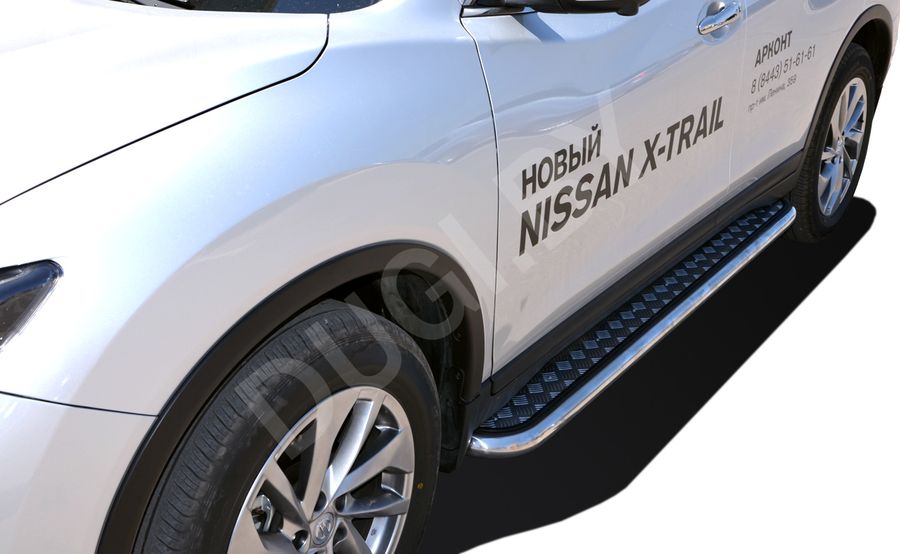  Пороги с накладным листом к Nissan X-Trail T32 Арт NXT.15.41
