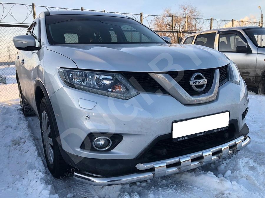  Защита переднего бампера двойная с перемычками Nissan X-Trail T32 Арт NXT.15.75, вид 2