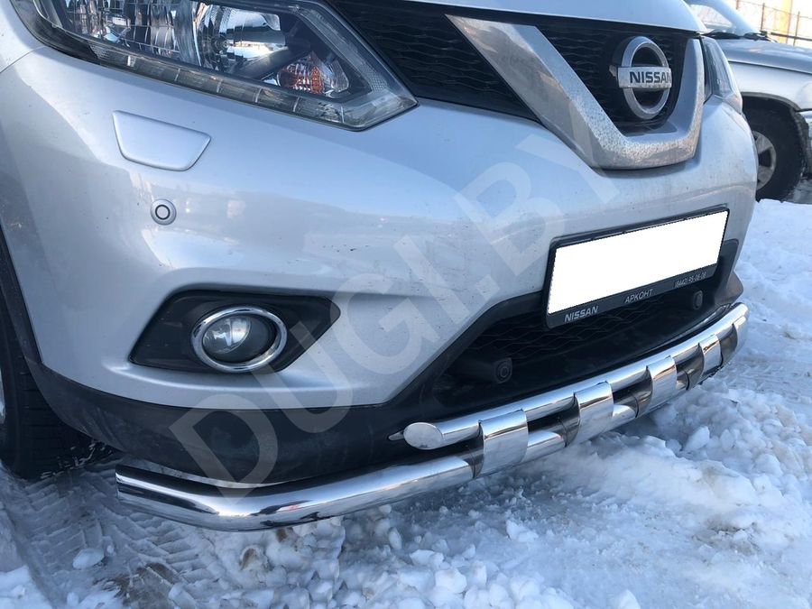  Защита переднего бампера двойная с перемычками Nissan X-Trail T32 Арт NXT.15.75, вид 3