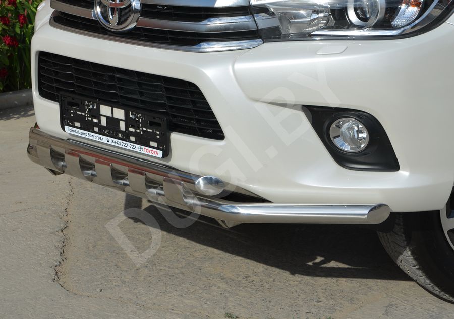  Защита переднего бампера  с пластинами Toyota Hilux 8 Арт THL.15.05-2, вид 2