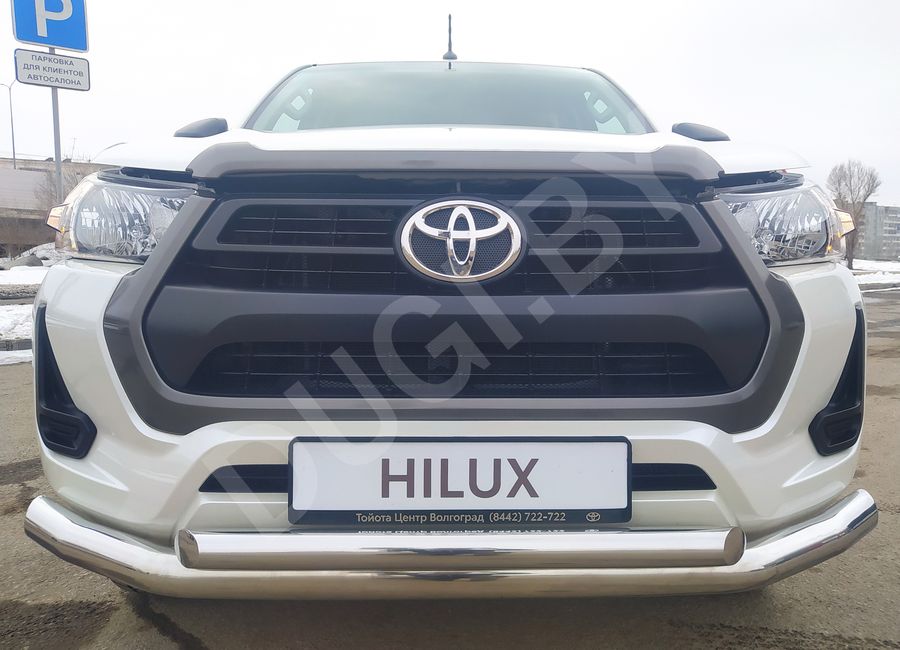  Защита переднего бампера двойная к Toyota Hilux 8 Арт THLX.21.03