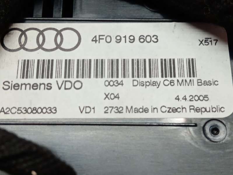 4F0919603 Монитор Audi A6 C6 (S6,RS6) Арт 4336, вид 3